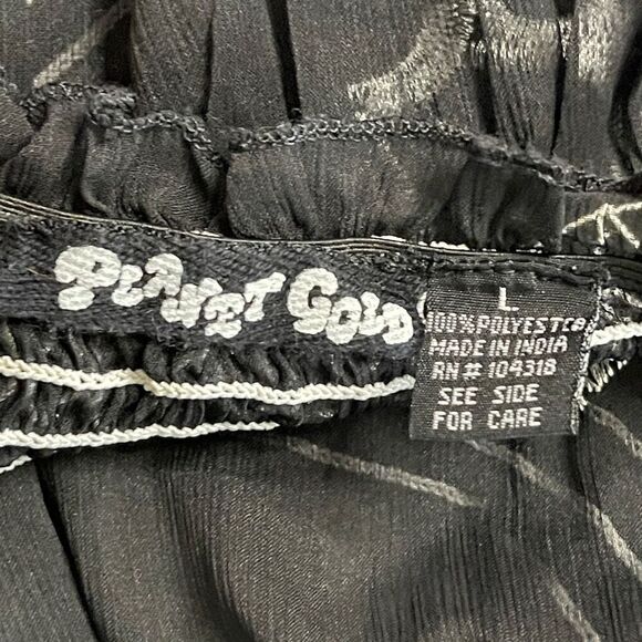 ❄️3/$20 PLANET GOLD Floral Embroidered Semi-Sheer Smocked Peplum Blouse, Large - Picture 4 of 6